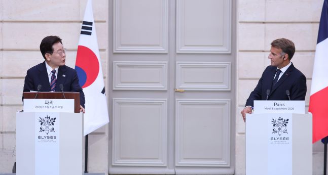 '한-프 공동언론발표'…국방·안보, 경제·산업 등 6대 주요 협력분야 방향 논의