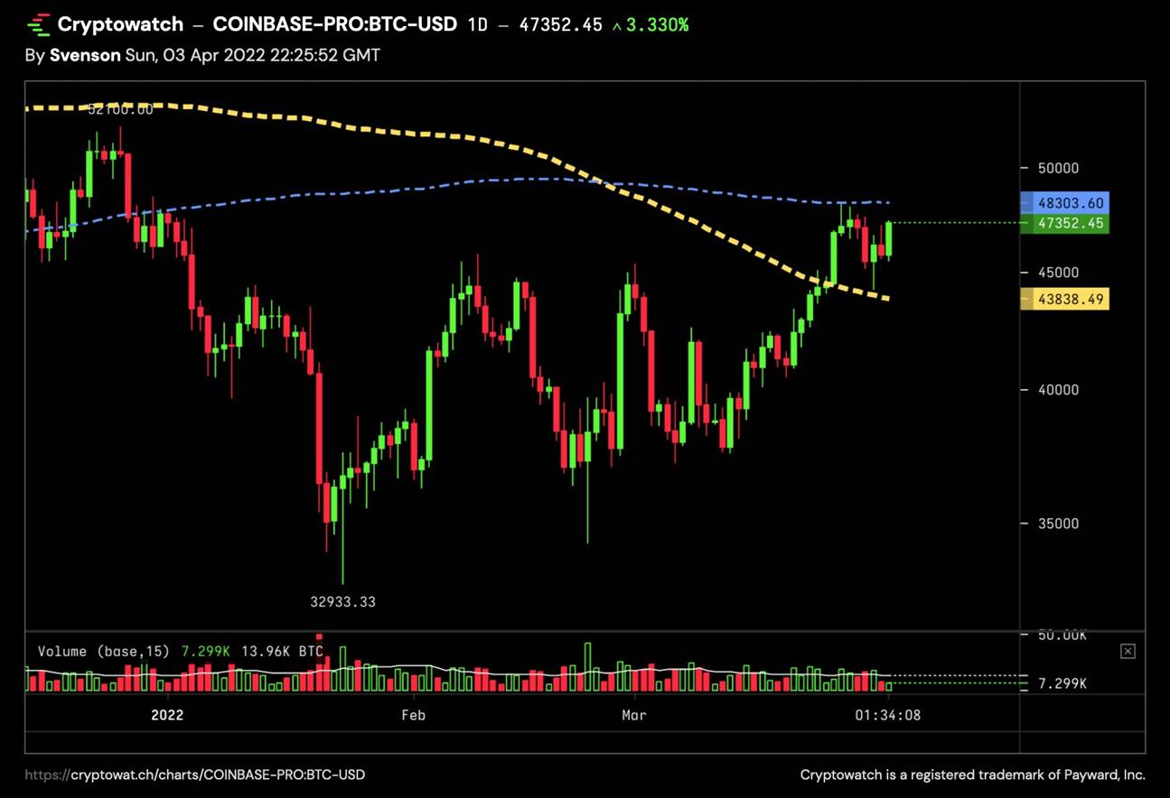 비트코인, 단기 조정 속 128 이동평균은 상승 추세-조세일보모바일