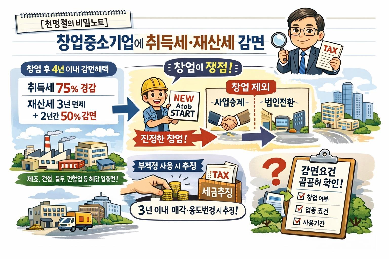 창업중소기업에 대한 취득세·재산세 감면-조세일보모바일